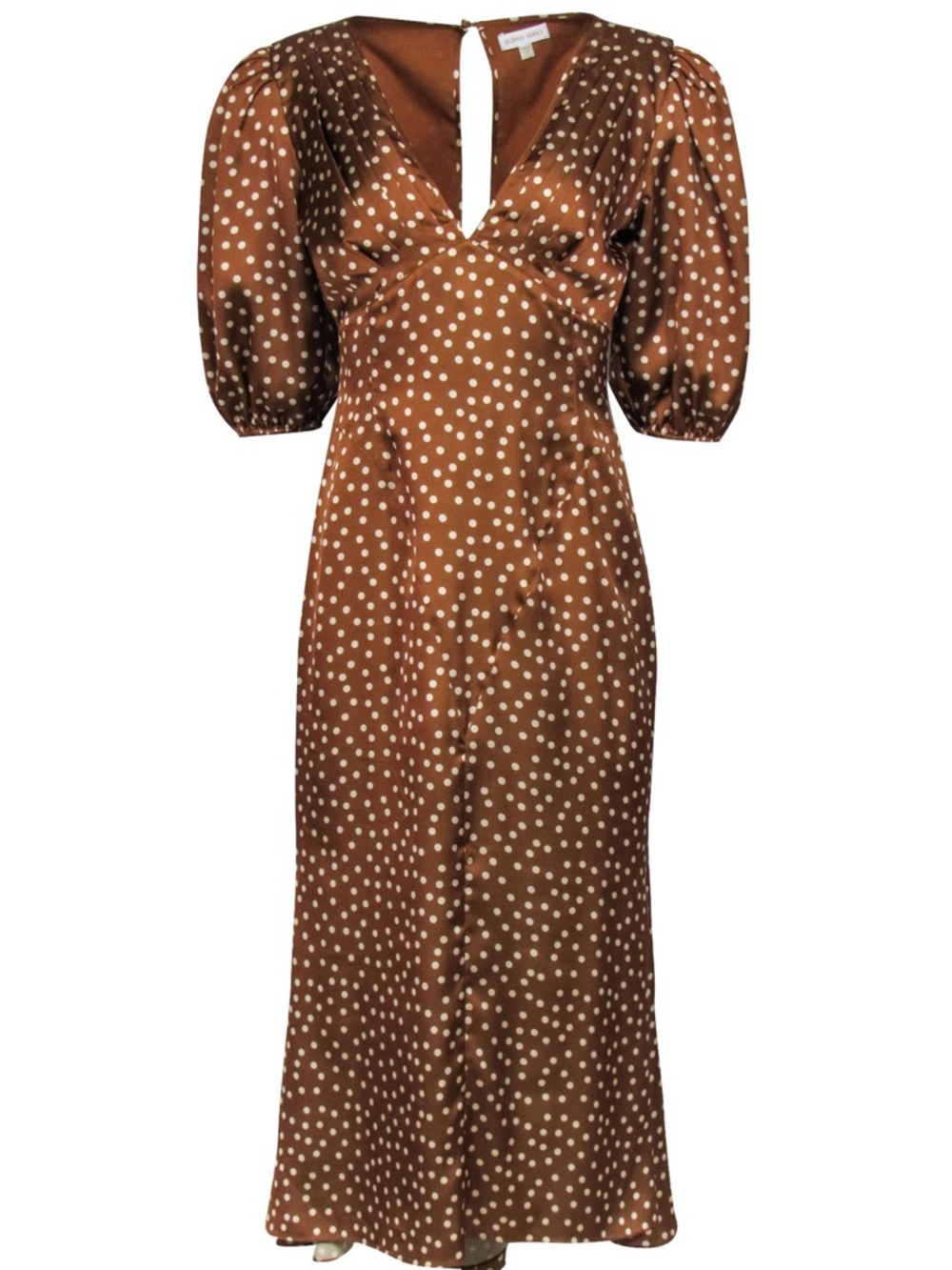 Ronny Kobo Women Callie Nude Polka Dot Empire Waist Open Back Dress